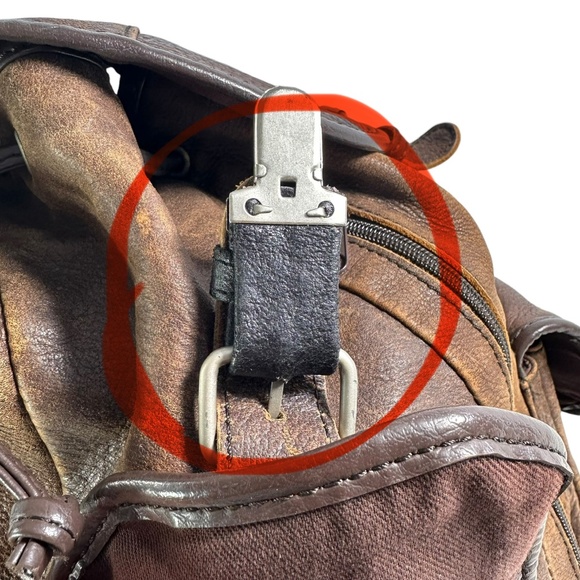 Genuine strong brown leather backpack rucksack carry all multi pockets carry all main image 9